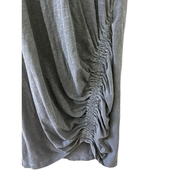 Sundry Ruched Crew Neck Midi T-Shirt Dress Women’s Gray Size 0 - Picture 2 of 5